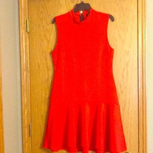 Red H&M Peplum Dress Drop Waist Size L